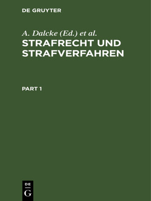cover image of Strafrecht und Strafverfahren